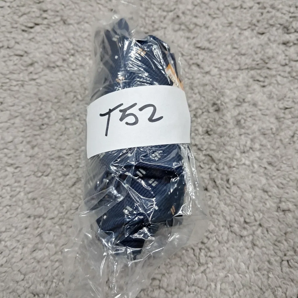 The Tog Shop Vintage Navy‎ Blue Geometric Square Pattern Polyester Necktie